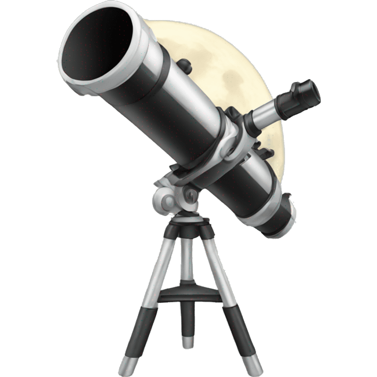 Telescope with moon emoji