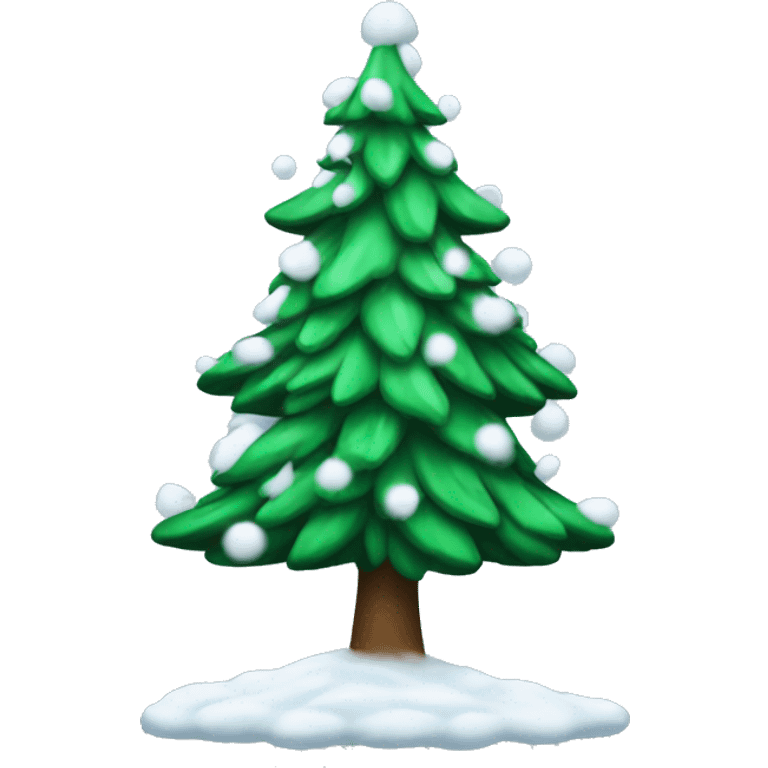 Christmas tree with snow falling  emoji