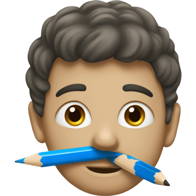 A Blue pencil  emoji