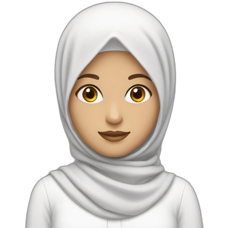 white hijab girl  emoji