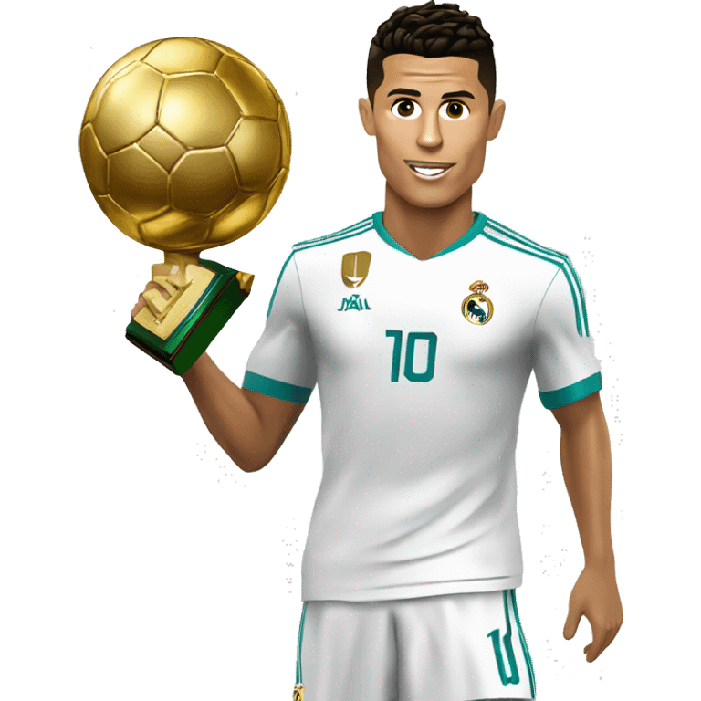 cristiano ronaldo with ballon d or emoji