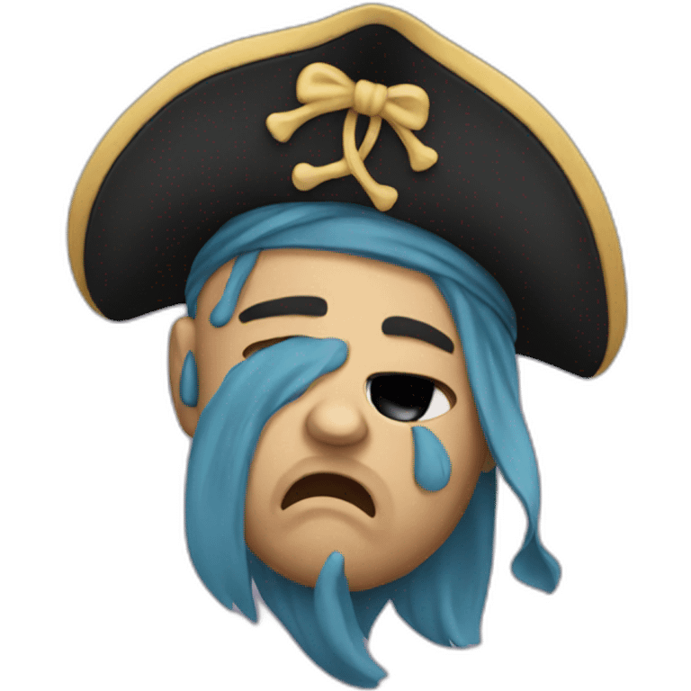 Crying pirate emoji