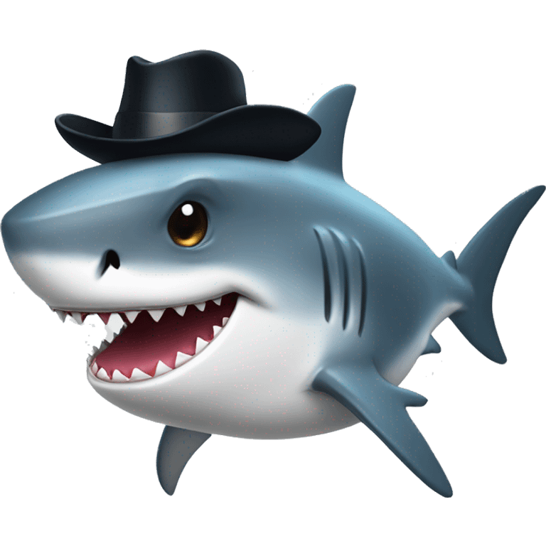 shark with tophat emoji