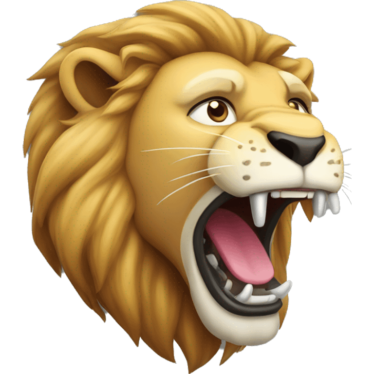 A lion with its mouth open drooling emoji