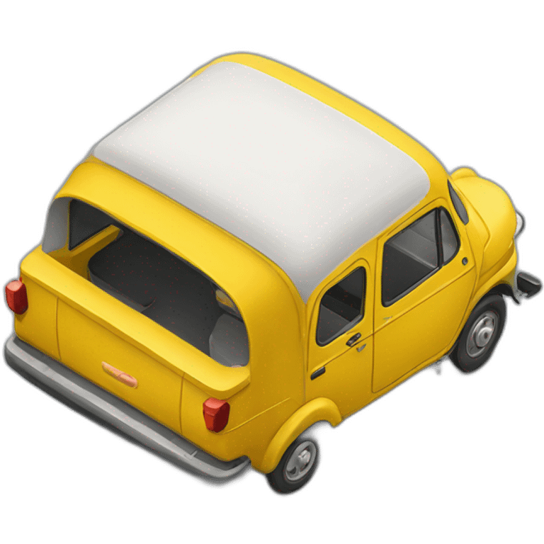 yellow auto rickshaw india from bird eye view emoji