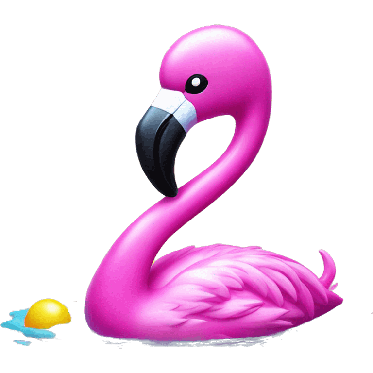 lisa frank flamingo pool toy emoji