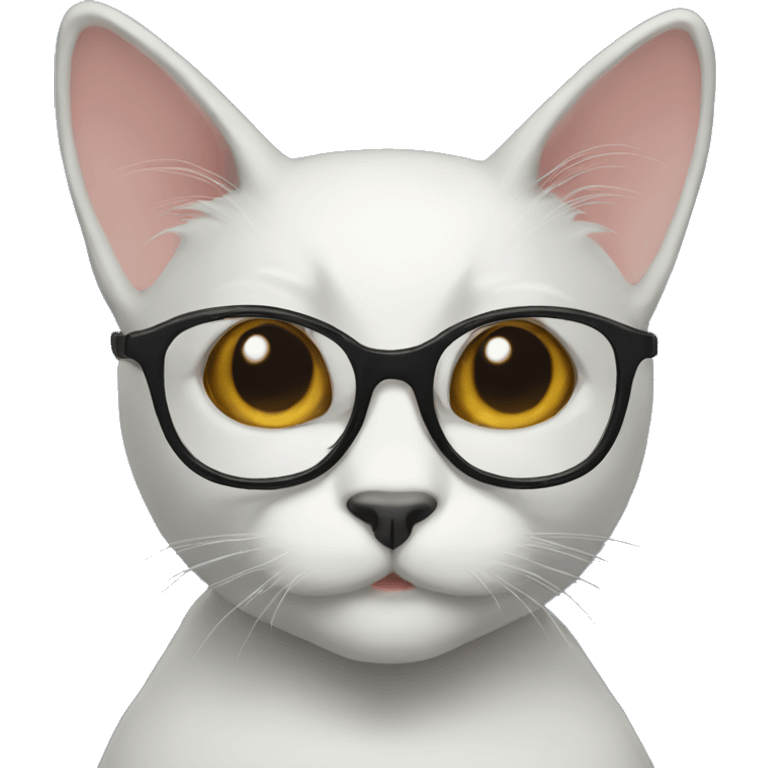 black cat with glasses emoji