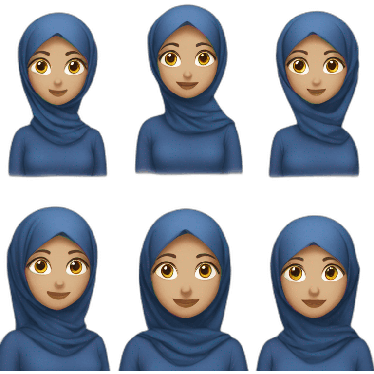 three-malay-women-wearing-blue-indigo-hijab emoji