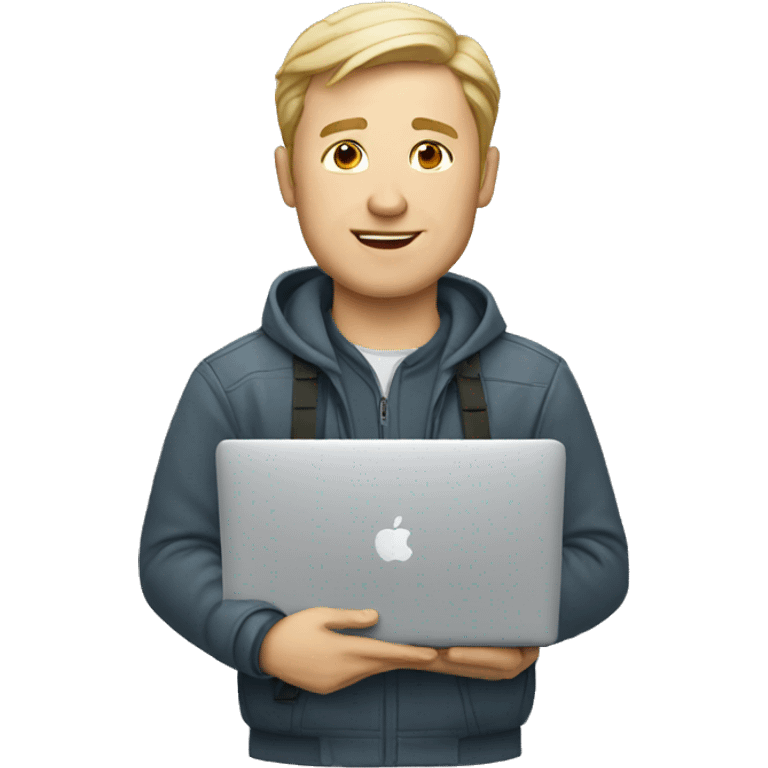 russian white man with MacBook emoji