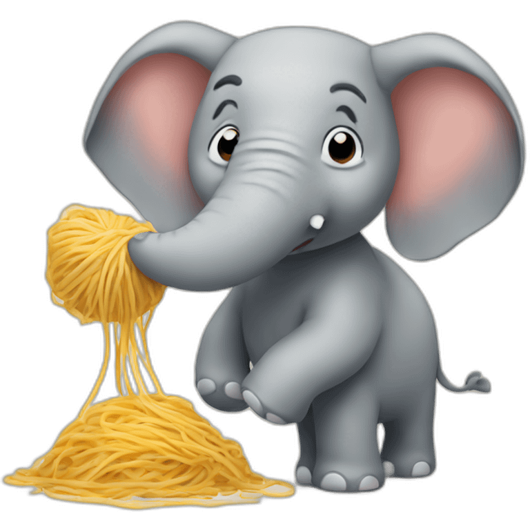 a stupid elephant with spaghetti emoji