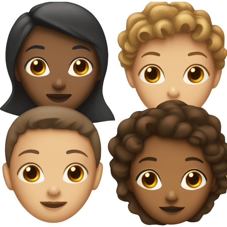 three brunette light skin friends emoji