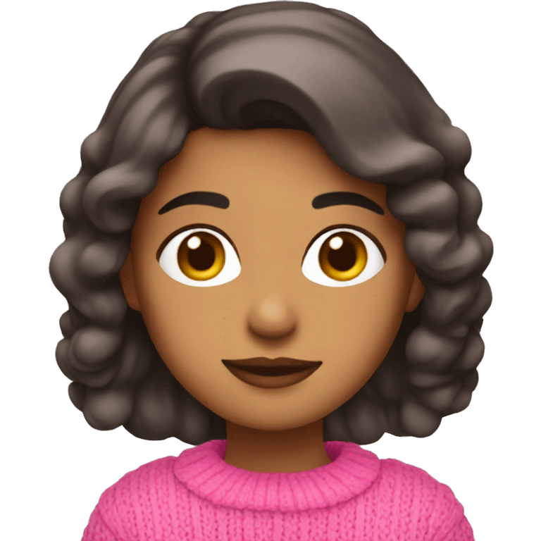 Latina with pink sweater emoji