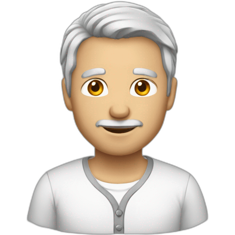 Men-grey-hair-white-shirt emoji