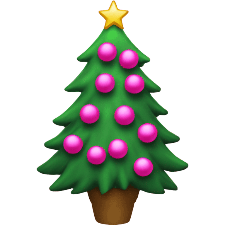 christmas tree with pink balls who is singing emoji