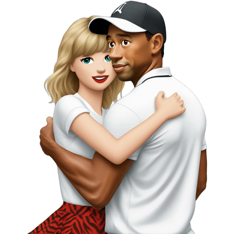 tiger woods hugging taylor swift  emoji