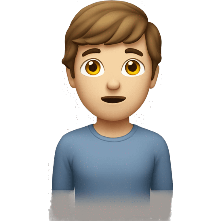 Person shrugging with brown hair and Caucasian  emoji