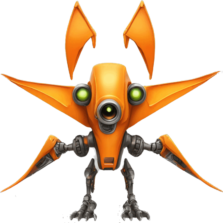 orange pterodactyl robot mechanical with one eye emoji