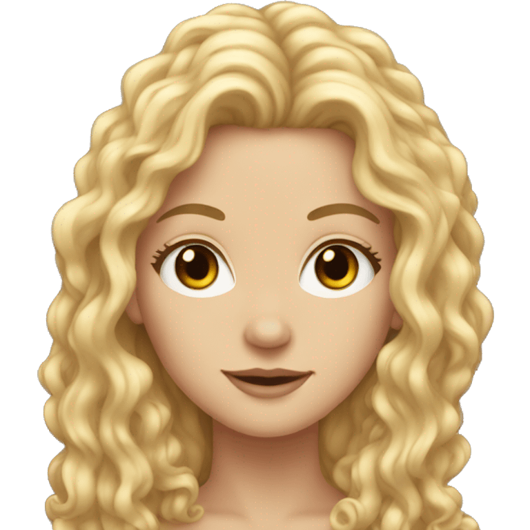 white girl with long curly hair emoji