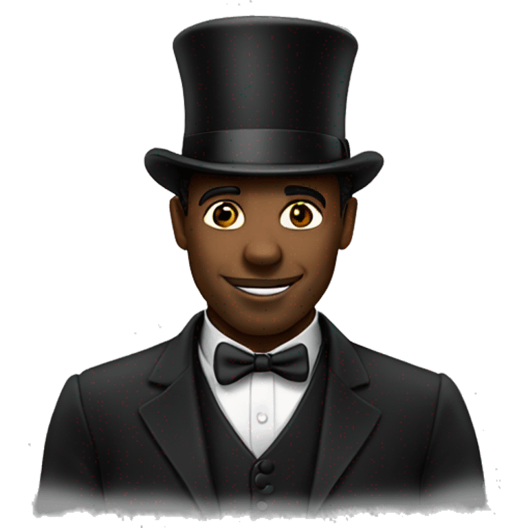 black man with top hat emoji