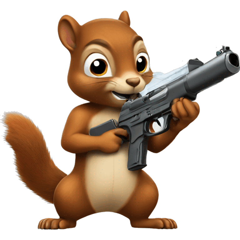 Squirrel with a gun emoji