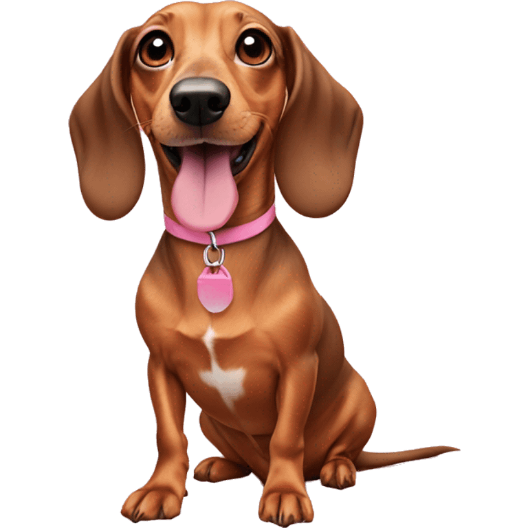 weiner dog on pink emoji