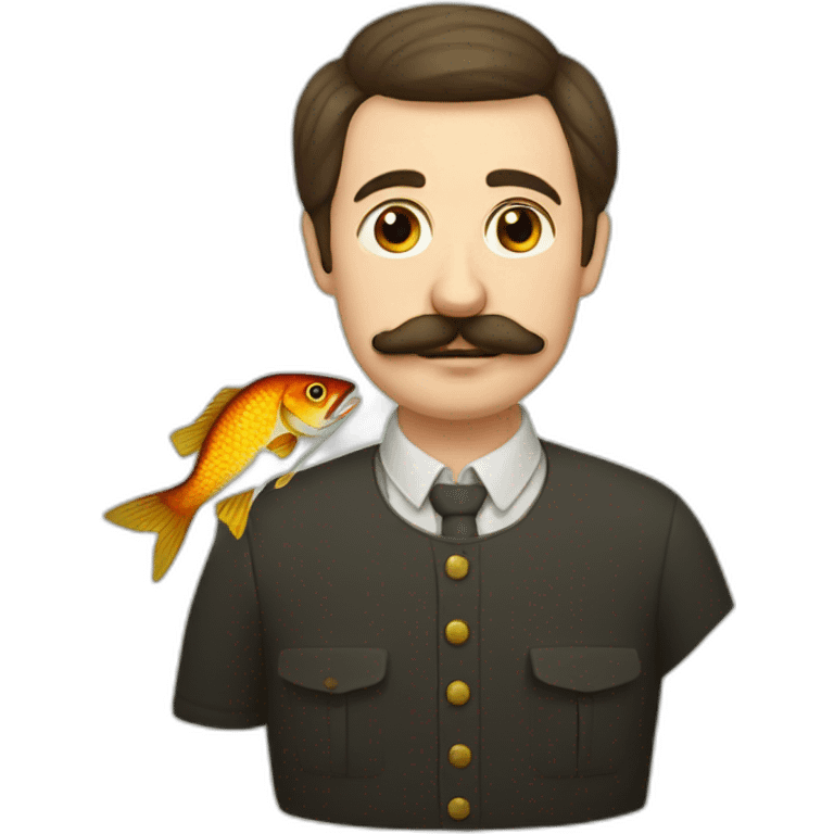 russian moustache husband with fish emoji