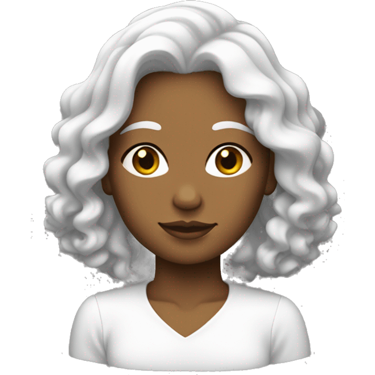 Femme blanche au cheveux noir emoji