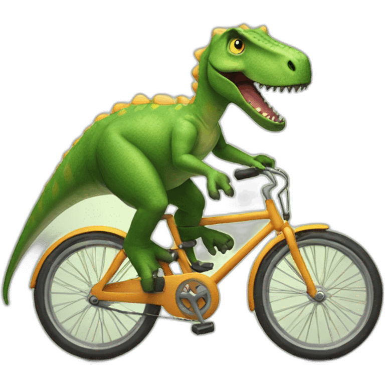 Dinosaur riding bike  emoji