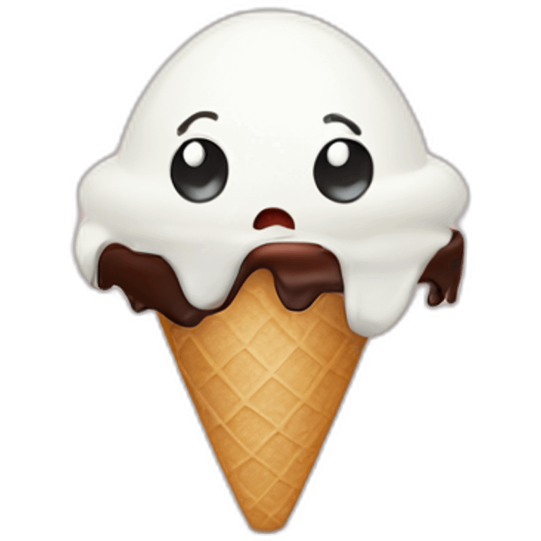 Scared Egg eating an ice cream emoji