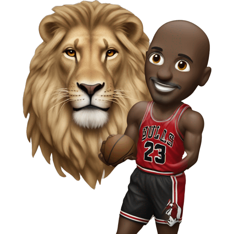 Michael Jordan with lion emoji