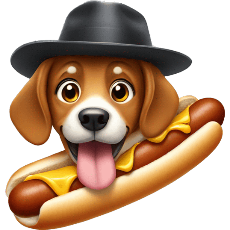 Hot dog with a hat emoji