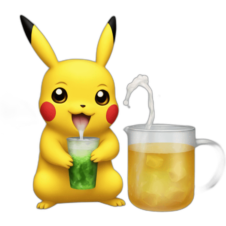 pikachu drinking mate emoji