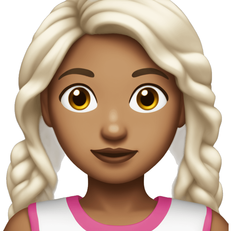 samoam girl with lighter tanned skin and pink lips and dark brown hair emoji