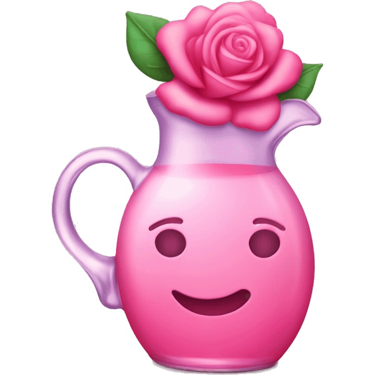 Feminine Koolaid jug with pink roses emoji