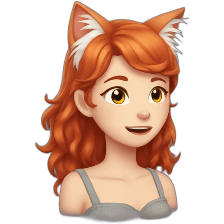 Redhead catgirl cry emoji