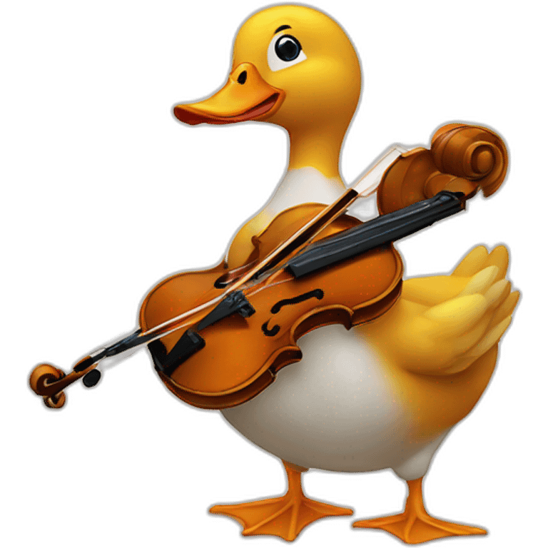 Canard qui joue du violoncelle emoji