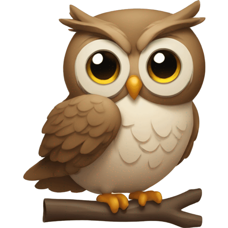 tired owl with a letter emoji