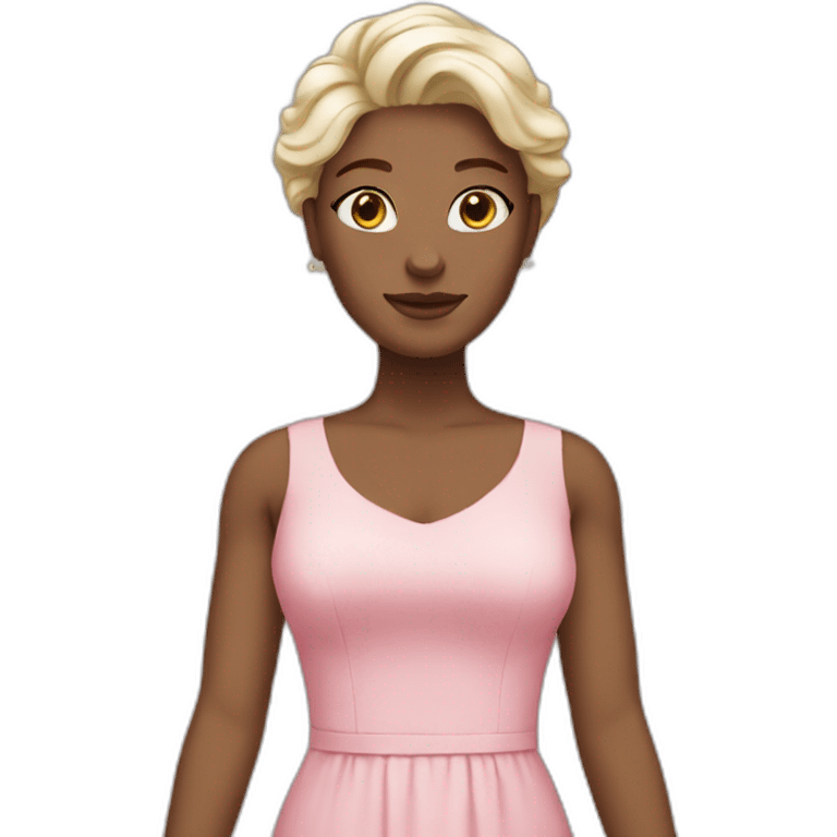 Women white skin tone pink dress emoji