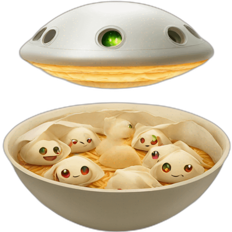 UFO catching dumplings emoji