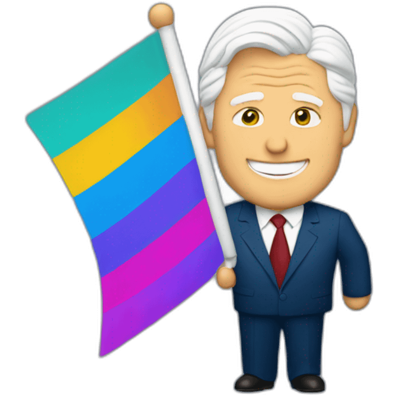 bill clinton holding transgender pride flag emoji