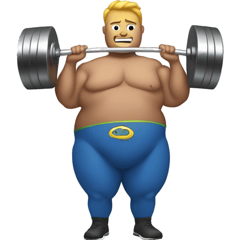 fat super hero lifting weight emoji