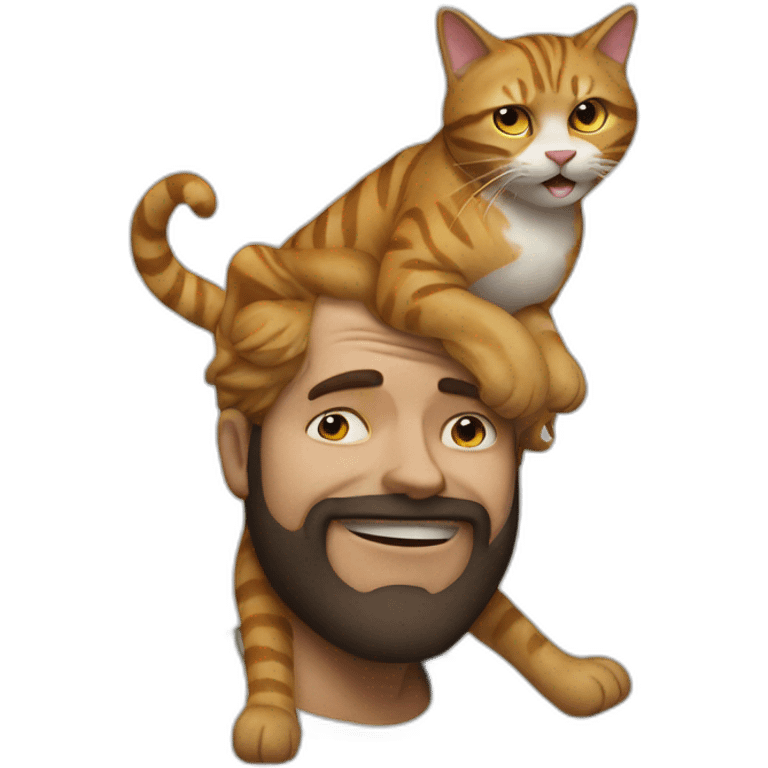 crazy man on top of cat emoji