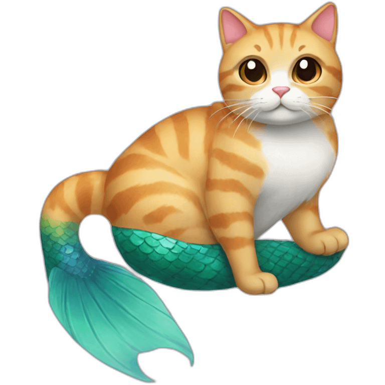 Cat with a mermaid tail emoji