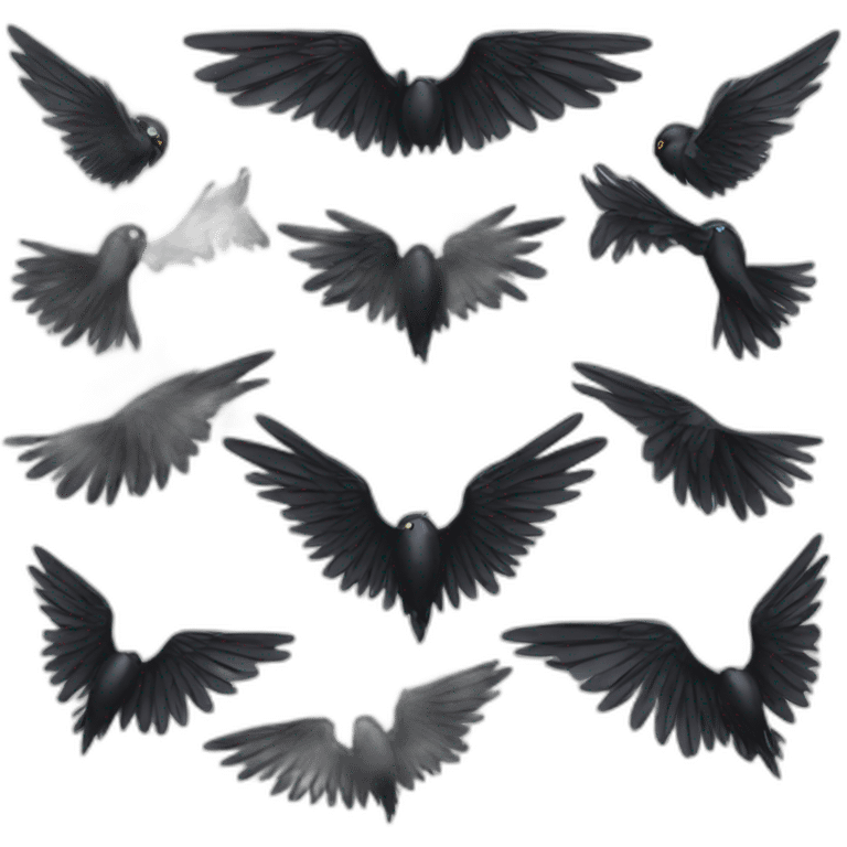 black wing spread emoji