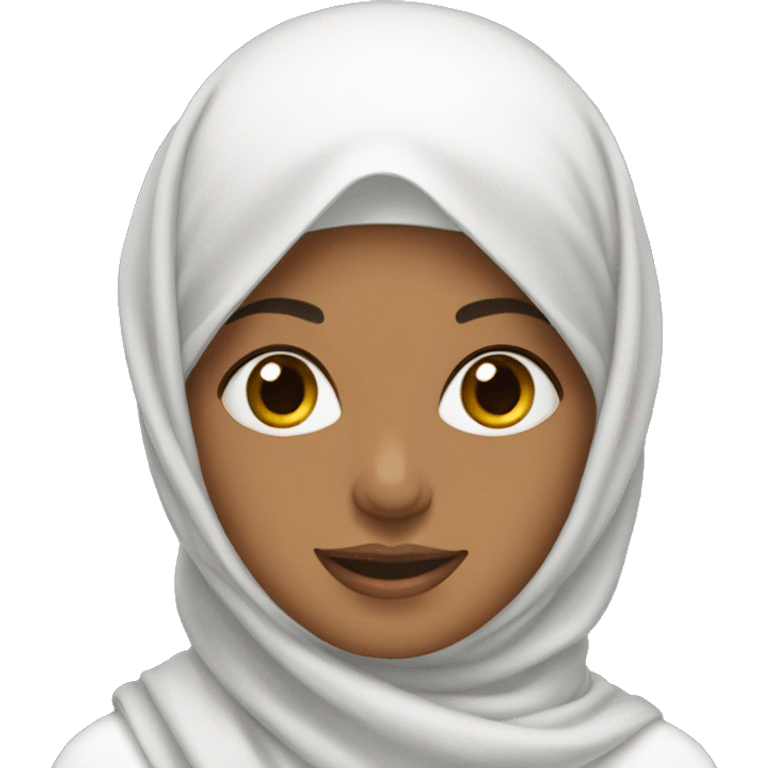 Muslim woman wearing a white headscarf. emoji