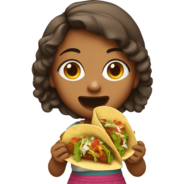 Girl eating tacos emoji