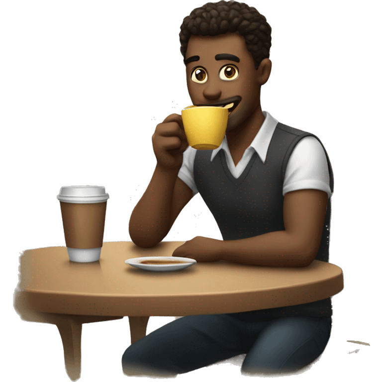 A men drink coffe emoji