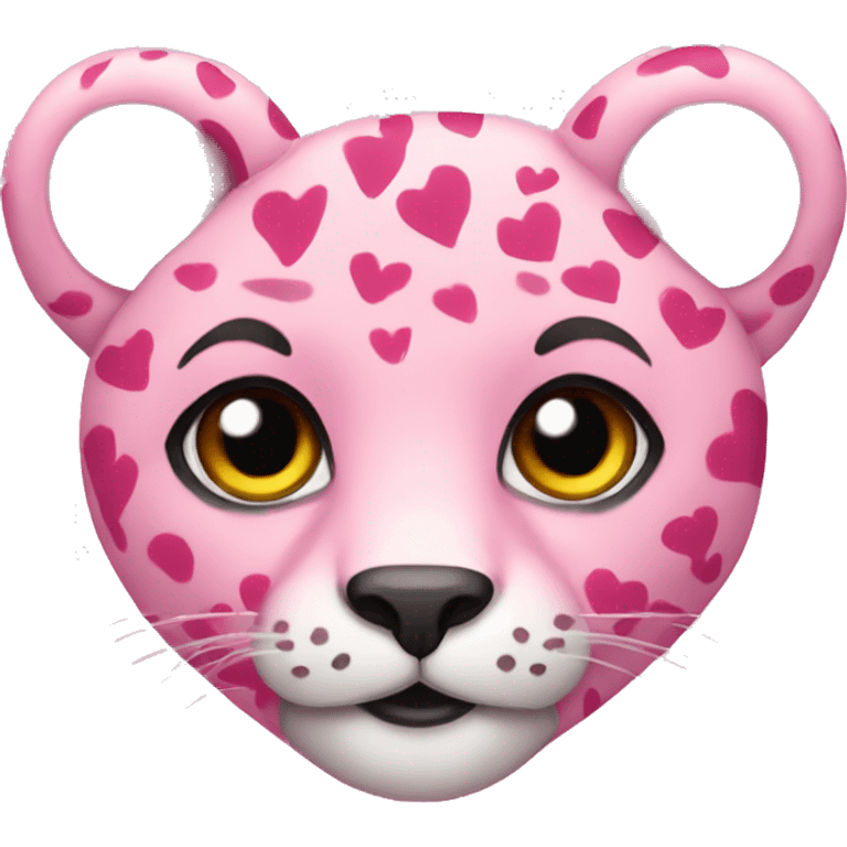 Pink leopar heart emoji