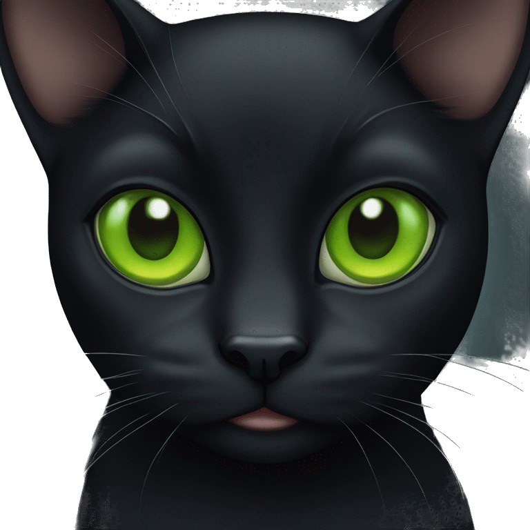 Black cat with green eyes  emoji