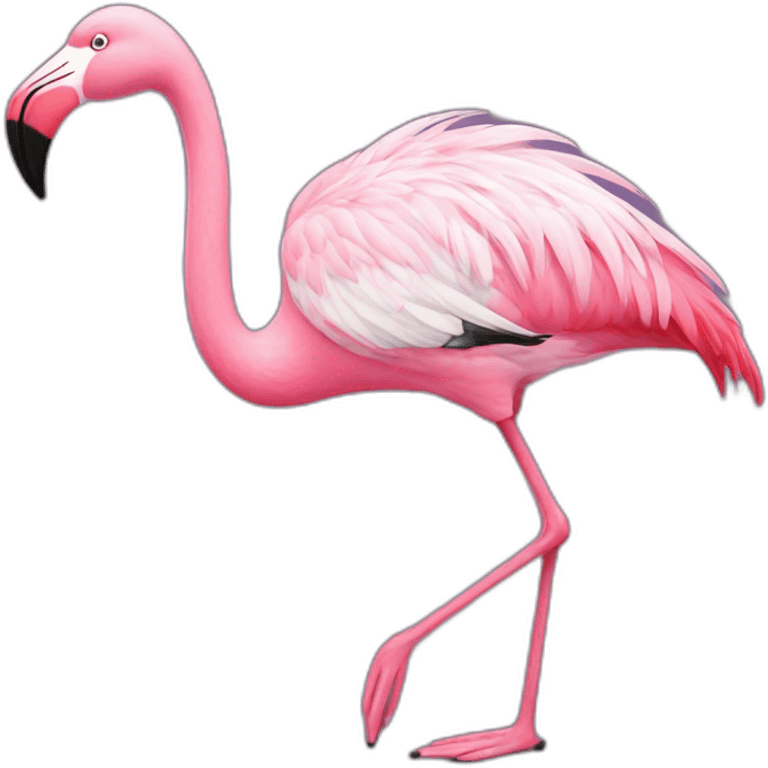 Flamingo wearing flip flops emoji